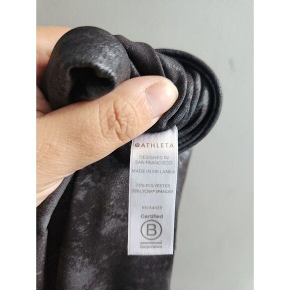 Athleta Women Metallic Black "Elation Ultra High Rise" Athletic Leggings size 1X - Picture 7 of 8